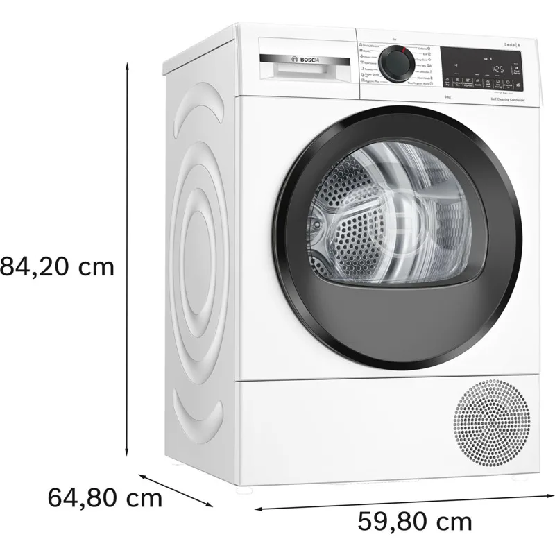 Сушилня с термопомпа Bosch WQG24501BY – 9 кг, енергиен клас D, Бял цвят, тиха и ефективна работа - Image 4