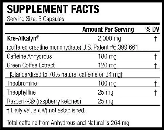 ALL AMERICAN EFX Kre-Alkalyn Hardcore – креатин + 264 mg кофеин - Image 2