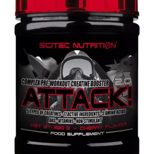 SCITEC NUTRITION Attack! 2.0 – мощна креатин матрица за сила, издръжливост и мускулна подкрепа