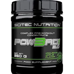 SCITEC Pow3rd! 2.0 съдържа 3000 mg креатин и 200 mg кофеин.