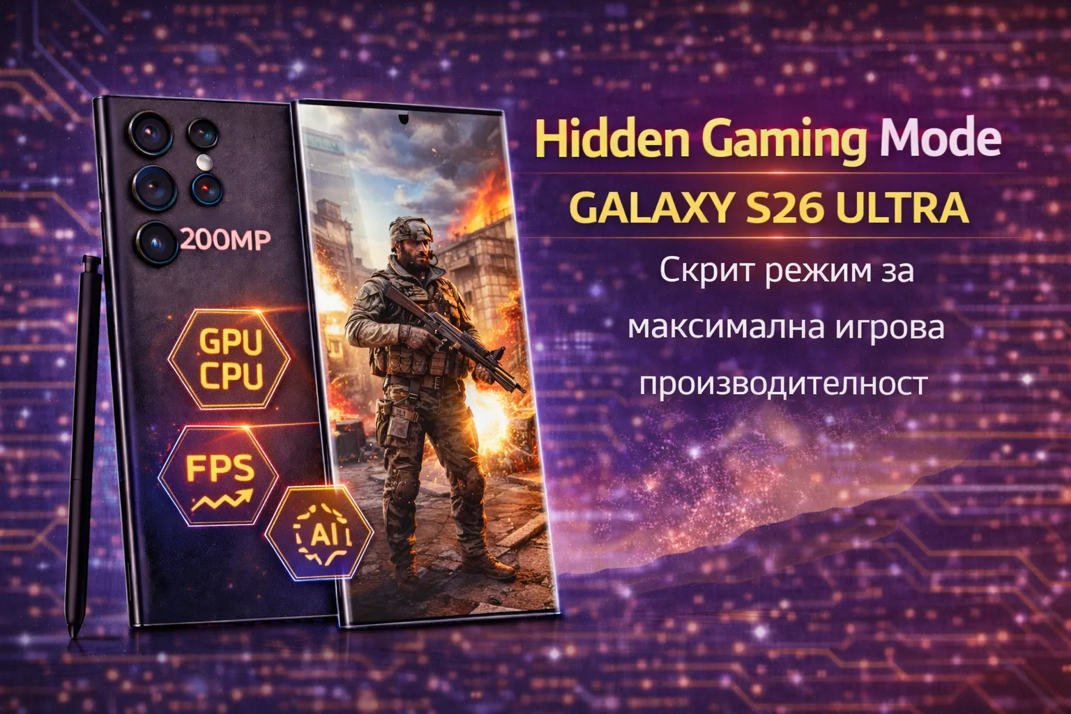 Hidden Gaming Mode на Galaxy S26 Ultra – скритият режим за максимален FPS
