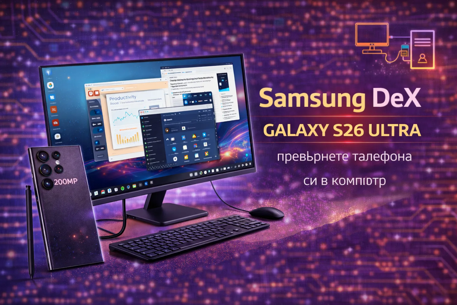 Samsung DeX на Galaxy S26 Ultra – как да превърнете телефона в компютър