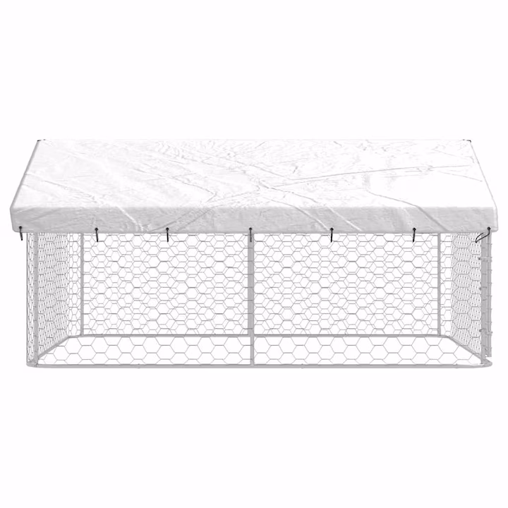 Дворна клетка за кучета vidaXL с покрив, 300x300x150 см – здрава метална конструкция - Image 6