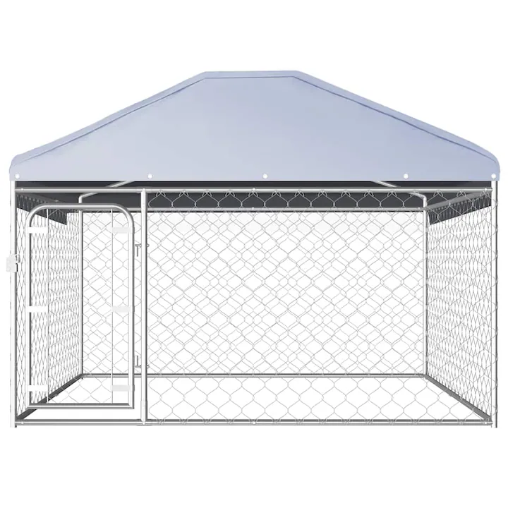 vidaXL външна клетка за куче 200x200x135 см – компактно и сигурно заграждение с покрив - Image 2