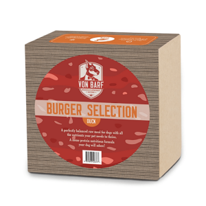 VON BARF Burger Selection Duck 5 x 200 г сурова BARF храна за кучета с патешко месо