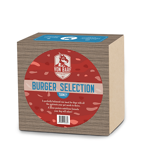 VON BARF Burger Selection Turkey 5 x 200 г сурова BARF храна за кучета с пуешко месо