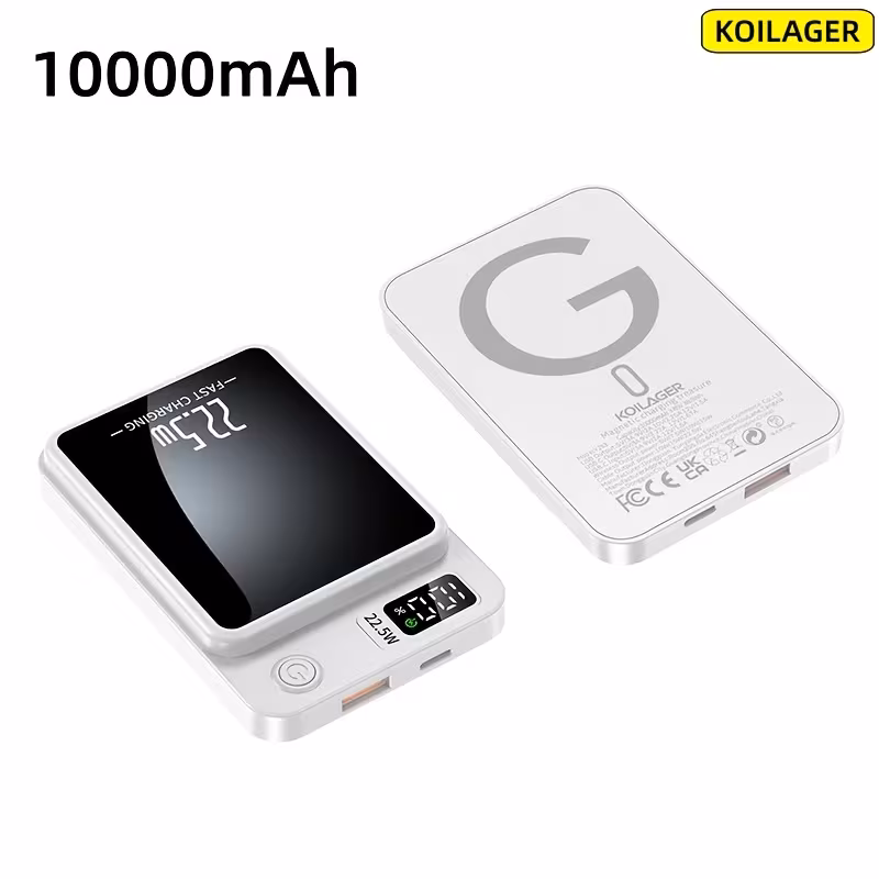 Магнитен безжичен Power Bank 10000mAh, 22.5W / PD20, USB-C, LED дисплей, за iPhone и Android - Image 13