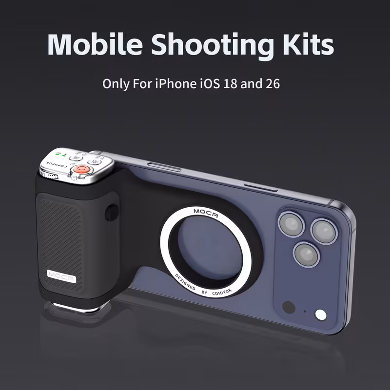 Камерна дръжка за iPhone с контрол на зуум и експозиция