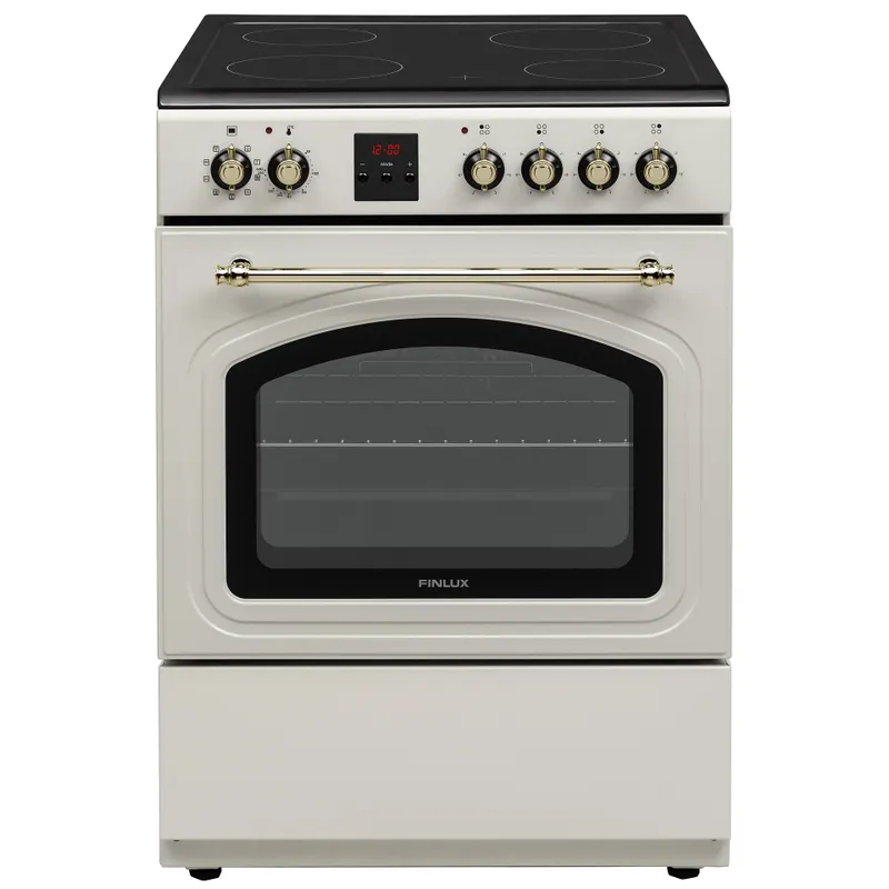 Готварска печка Finlux FLCR 600MD RETRO шампанско с керамичен плот