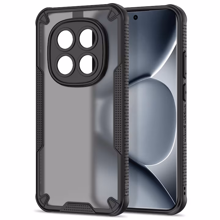 Калъф за Xiaomi Poco M8 Pro Tech-Protect Rugged Shield, черен, пластмасов гръб със силиконова рамка