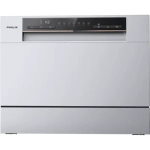 Съдомиялна машина Finlux WQP6 SILVER, 6 комплекта, клас F, LED дисплей, настолна, Inox/Silver