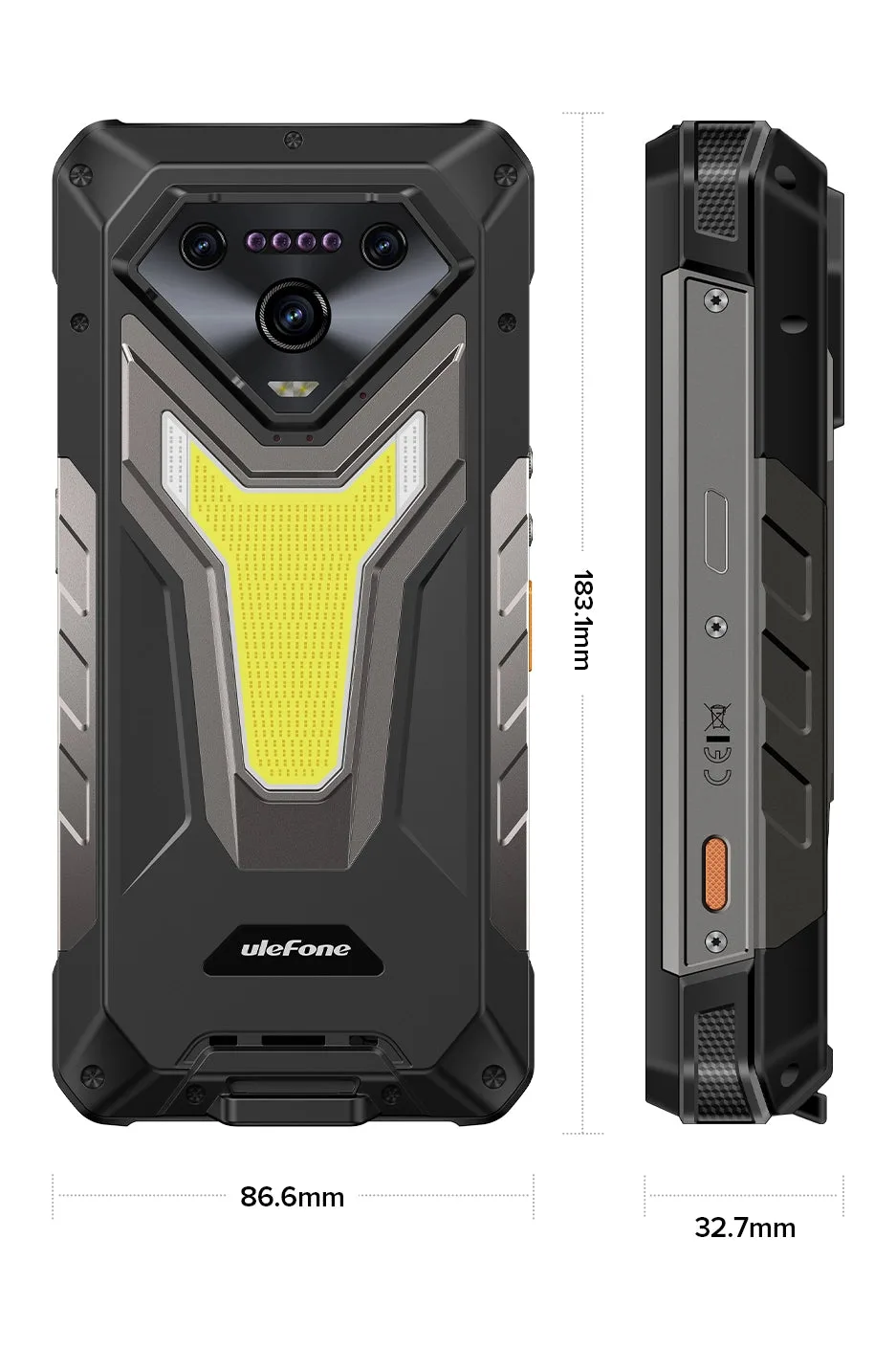 Ulefone Armor 34 Pro Plus 5G 6.95", 512GB/16GB, 25500 mAh, Dual SIM, проектор, Night Vision, Black - Image 9