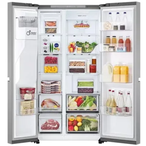 Хладилник Side-by-Side LG GSLC40PYPE, 638 l, E, No Frost, Linear Cooling, воден и лед диспенсър, инокс