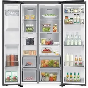 Хладилник Side-by-Side Samsung RS70F64KETEO, 640 l, E, No Frost, SpaceMax, Wi-Fi, диспенсър за вода и лед, инокс