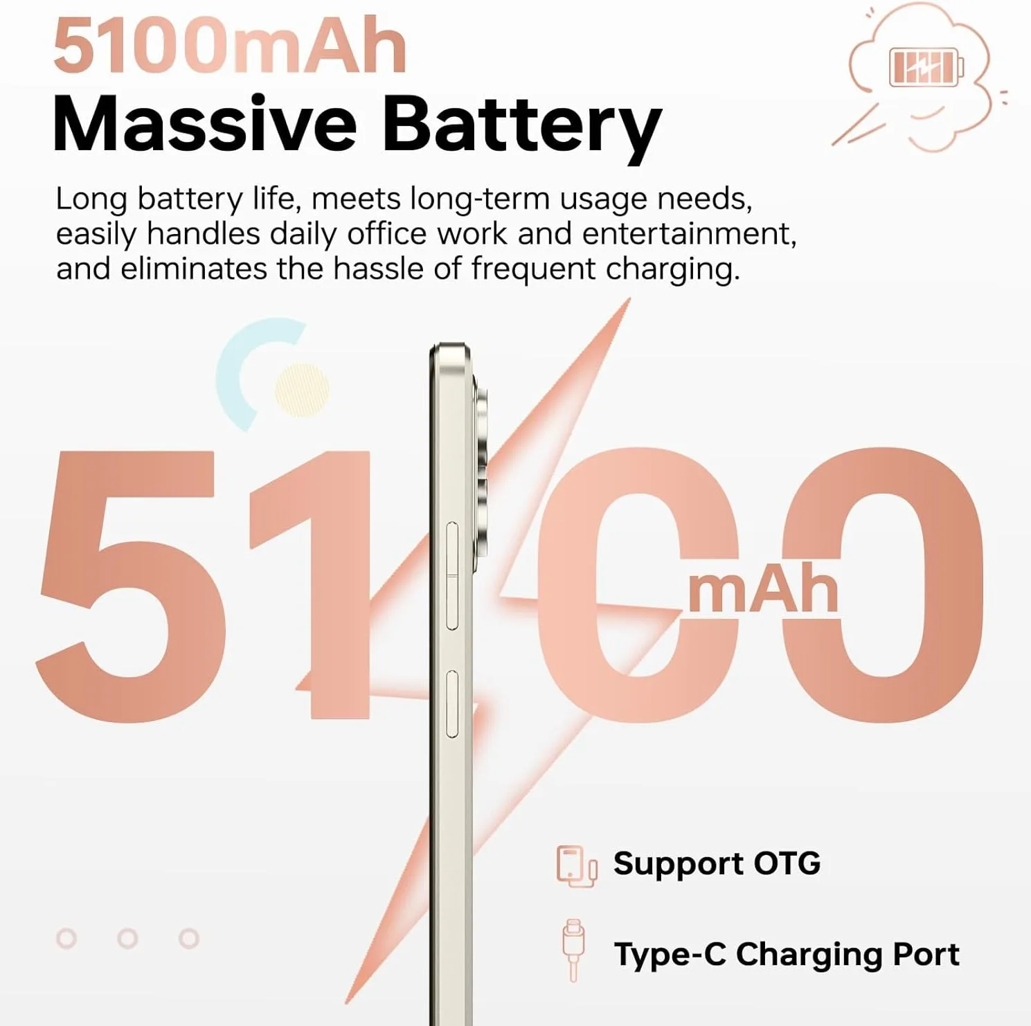 Мобилен телефон CUBOT A40, Android 15 12GB RAM + 256GB ROM, 48MP камера, 6, 88'' дисплей, 5100mAh батерия, Dual SIM 4G, водоустойчив IP68/IP69K, Черен - iEM.BG 3