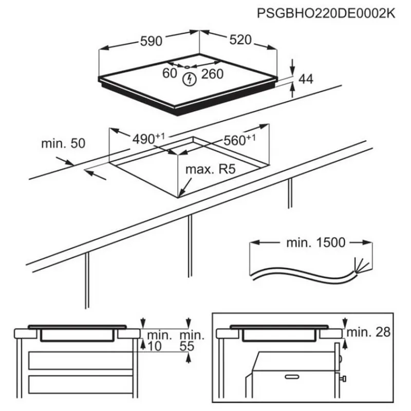 Вграден индукционен плот AEG TN64IA00FB – 60 cm, 4 зони, PowerBoost и Hob2Hood® - Image 4