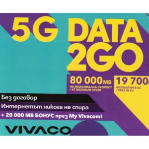 Сим карта предплатен пакет Виваком, Мобилен интернет, Data2go, SIM
