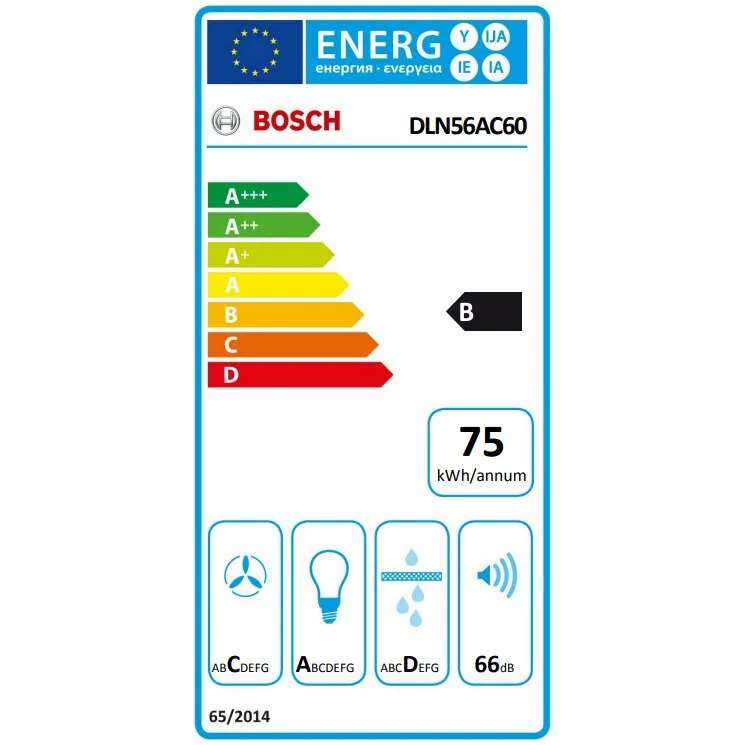 Абсорбатор за вграждане Bosch DLN56AC60, Мощност на абсорбиране 645 м³/ч, LED осветление, Клас B, 52 см, Черен - iEM.BG 9