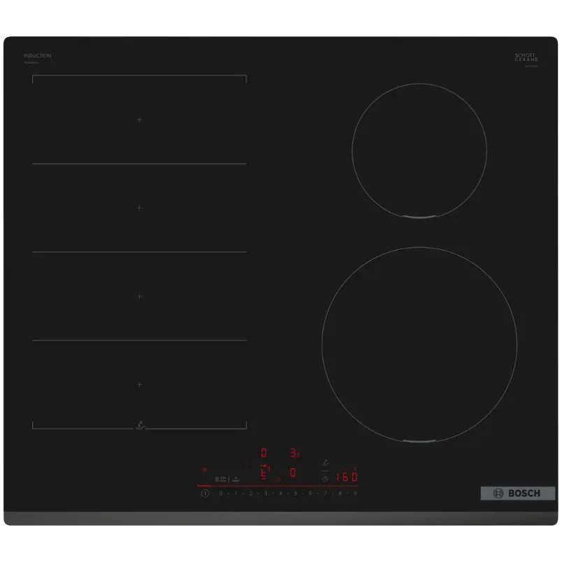 Плот за вграждане Bosch PIX631HC1E, Индукция, 4 зони за готвене, Flex Zone, Home Connect, Power Boost, 60 см, Черен