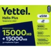 Сим карта предплатен пакет Йеттел Hello Plus 2026, eSIM