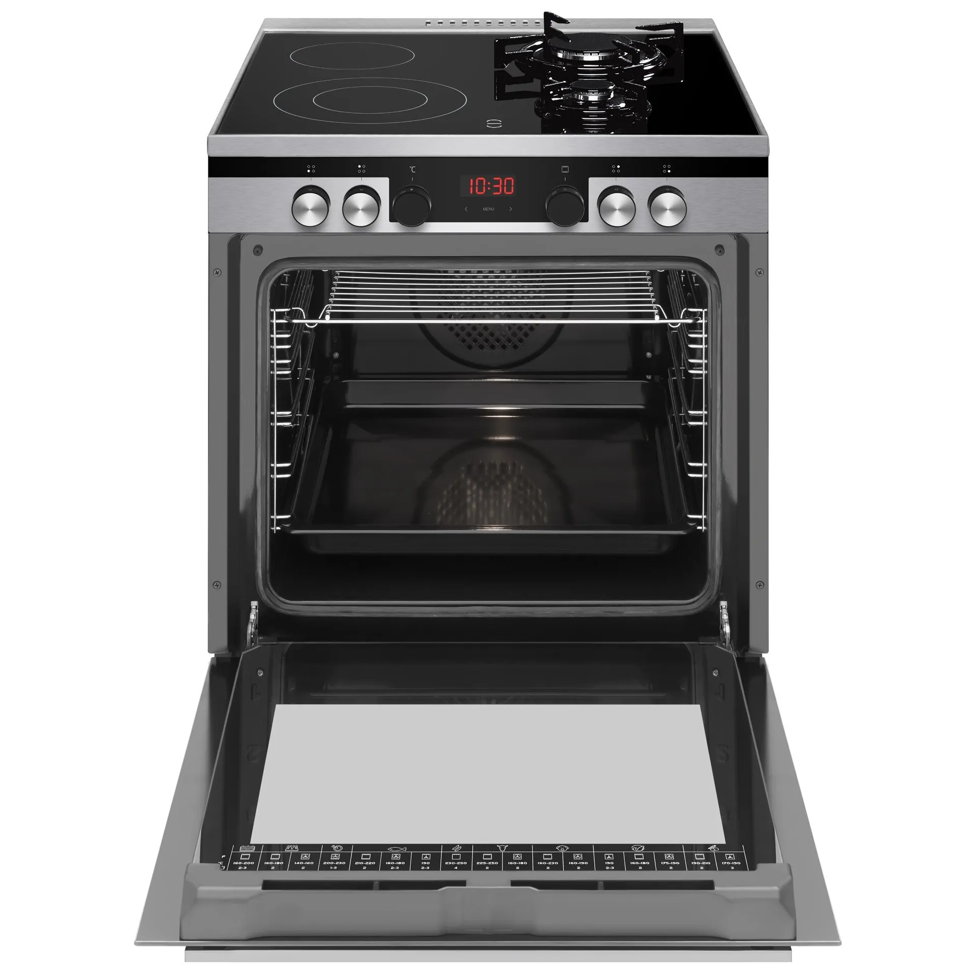 Готварска печка (ток/газ) AMICA 6226MCE3.45EEZPTSD(XX), 2 газ 2ток, INOX - iEM.BG 1