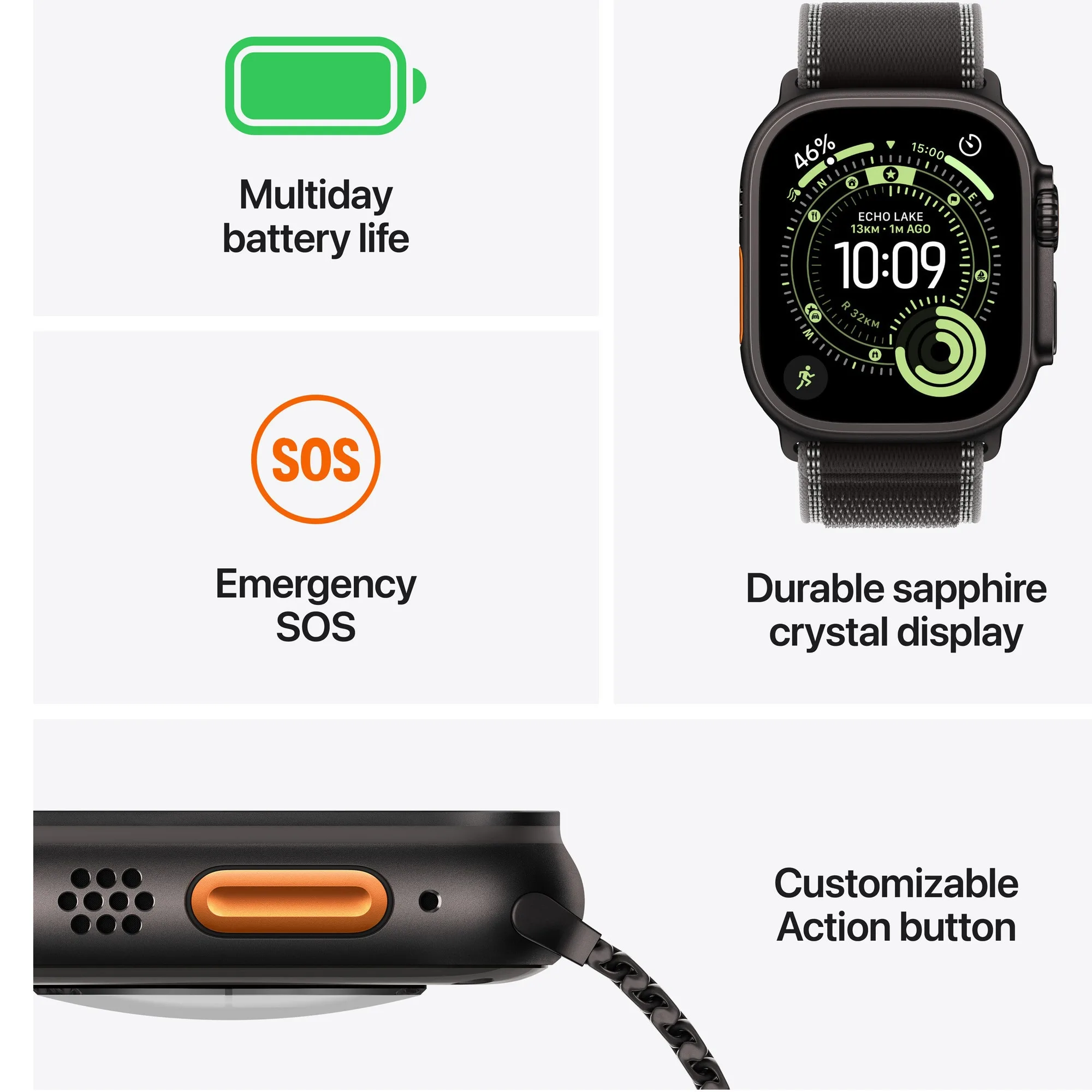 Apple Watch Ultra 3, GPS + Cellular, Корпус Natural Titanium 49mm, Light Blue Alpine Loop - Small - iEM.BG 2