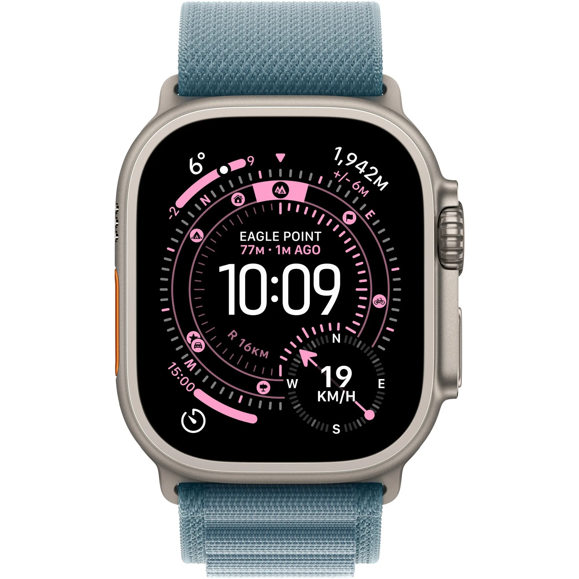 Apple Watch Ultra 3, GPS + Cellular, Корпус Natural Titanium 49mm, Light Blue Alpine Loop - Small - iEM.BG 1