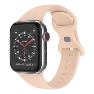Силиконова каишка CASEY STUDIOS™ за Apple Watch Ultra 4/12/Ultra 3/11/SE 3/10/Ultra 2/9/Ultra/8/SE 2/7/6/SE/5/4/3/2/1 - 42/44/45/46/49MM, регулируема, мека и приятна на допир, каишка за смарт часовник, резервна каишка за часовник, пудренорозова