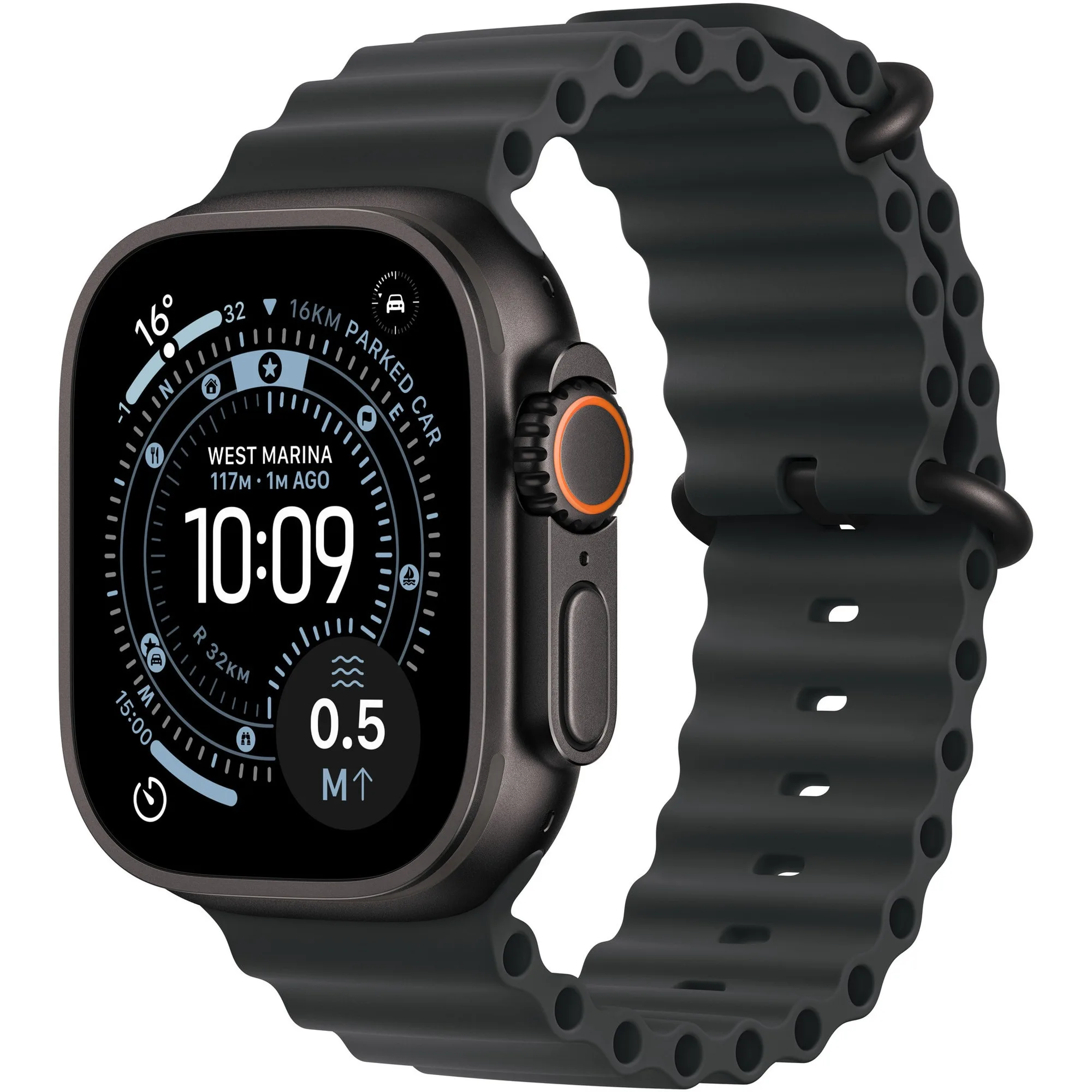 Apple Watch Ultra 3, GPS + Cellular, Корпус Black Titanium 49mm, Black Ocean Band