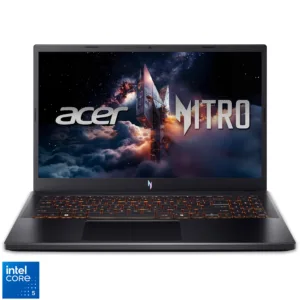 Лаптоп Gaming Acer Nitro V 15 ANV15-52-55Q8, Intel® Core™ 5 210H до 4.80 GHz, 15.6'', FHD IPS 165Hz, 16GB RAM, 512GB SSD, NVIDIA® GeForce RTX 4050 6GB, No OS, Obsidian Black