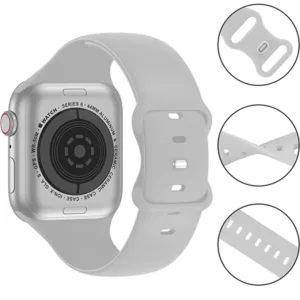 Силиконова каишка CASEY STUDIOS™ за Apple Watch Ultra 4/12/Ultra 3/11/SE 3/10/Ultra 2/9/Ultra/8/SE 2/7/6/SE/5/4/3/2/1 - 42/44/45/46/49MM, регулируема, мека и приятна на допир, каишка за смарт часовник, резервна каишка за часовник, сива - iEM.BG 1