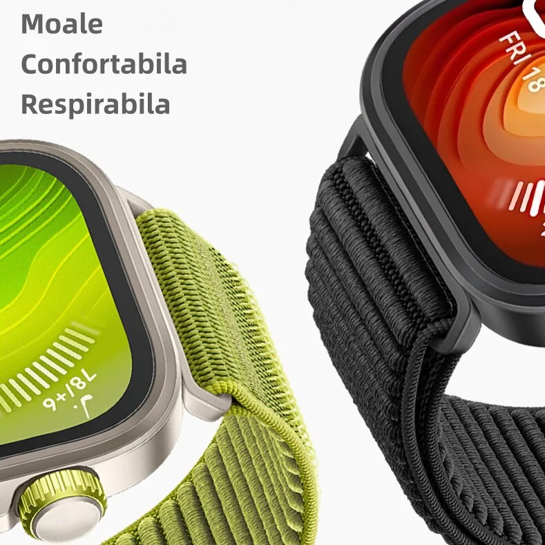 Каишка за часовник, съвместима с Huawei WATCH Fit 3 / Fit 4 / Fit 4 Pro, Изработена от еластичен найлон, Мека, Удобна, Дишаща, Със закопчаване с велкро, Нов модел 2026, Черна - iEM.BG 2