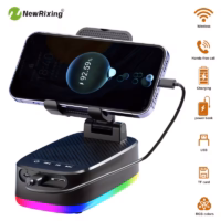 Преносима безжична колонка 6W със стойка за телефон, RGB светлини и батерия 1800 mAh
